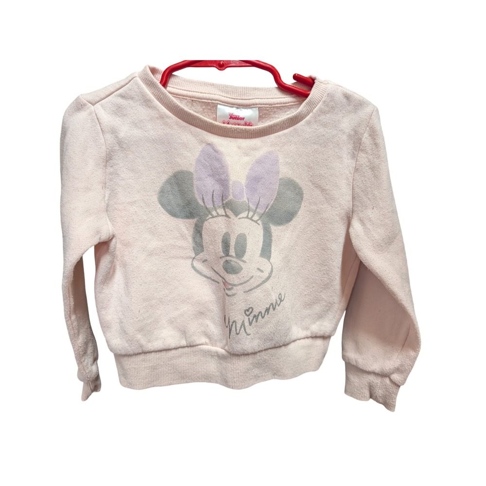 Disney Junior Minnie Mouse Sweatshirt Toddler 2T Pink Good Fleece Pullover
